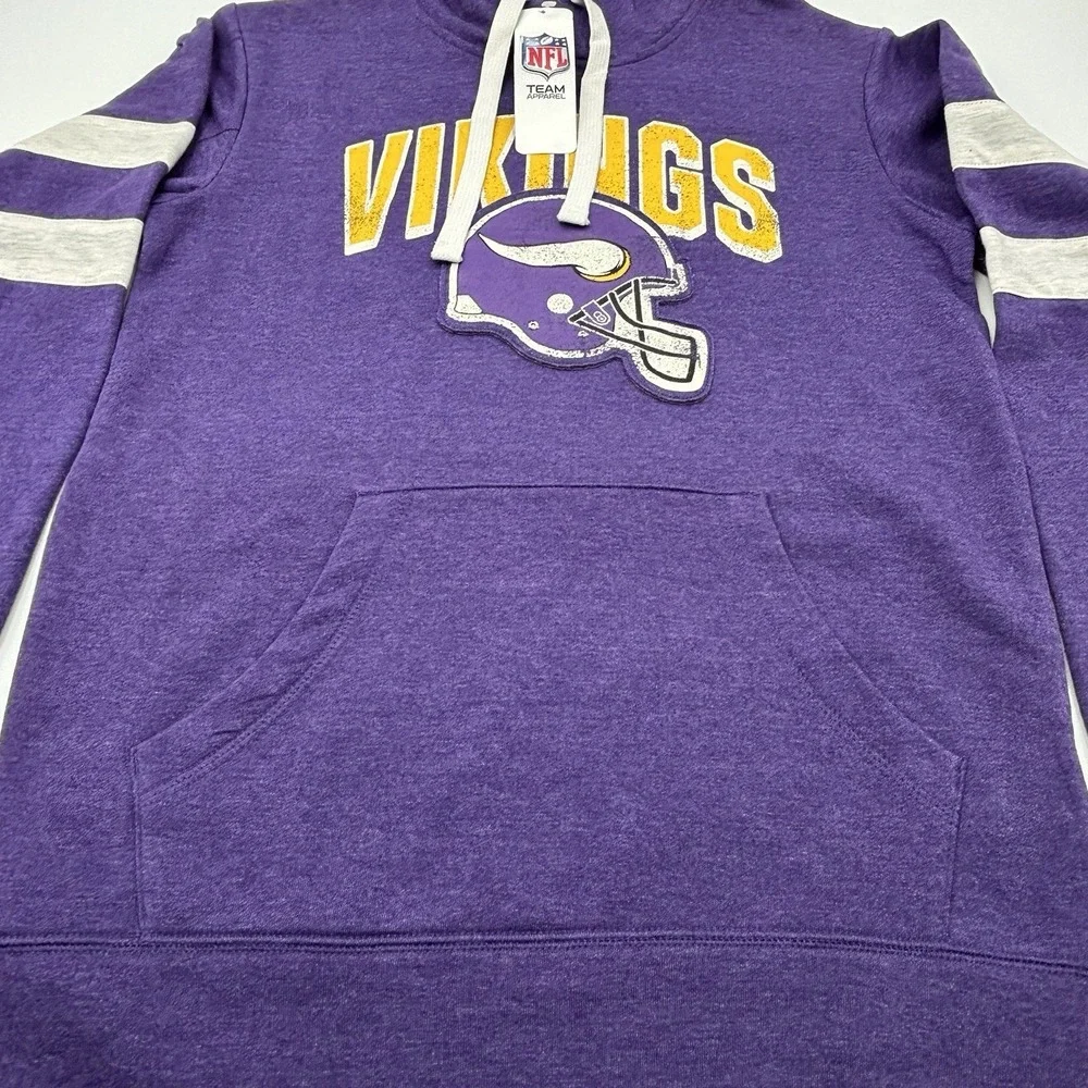 Minnesota Vikings Hoodie Mens Small NWT NFL Team Apparel Purple Pullover Logo
